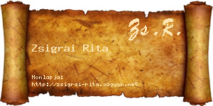 Zsigrai Rita névjegykártya