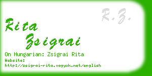 rita zsigrai business card